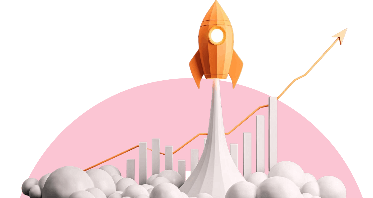 Business growth rocket illustration